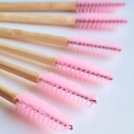 Goupillons / Brosses extensions de cils - Rose 50 pièces